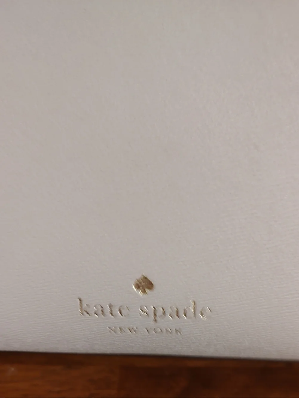 kate spade Light Gray Leather Tote with Turquoise Interior